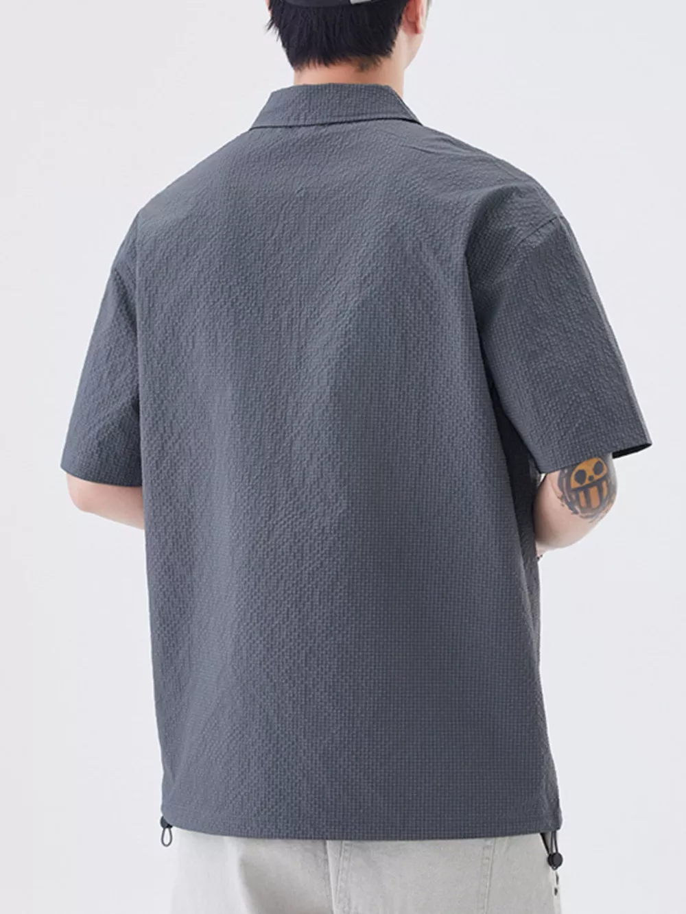 Men's Quarter Zip Half Sleeve Polo, image 2