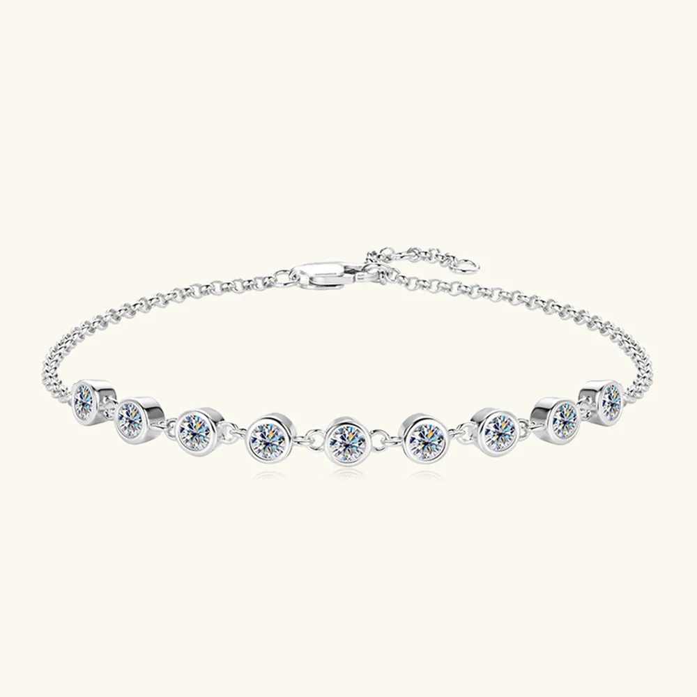 Inlaid Moissanite 925 Sterling Silver Bracelet, image 6
