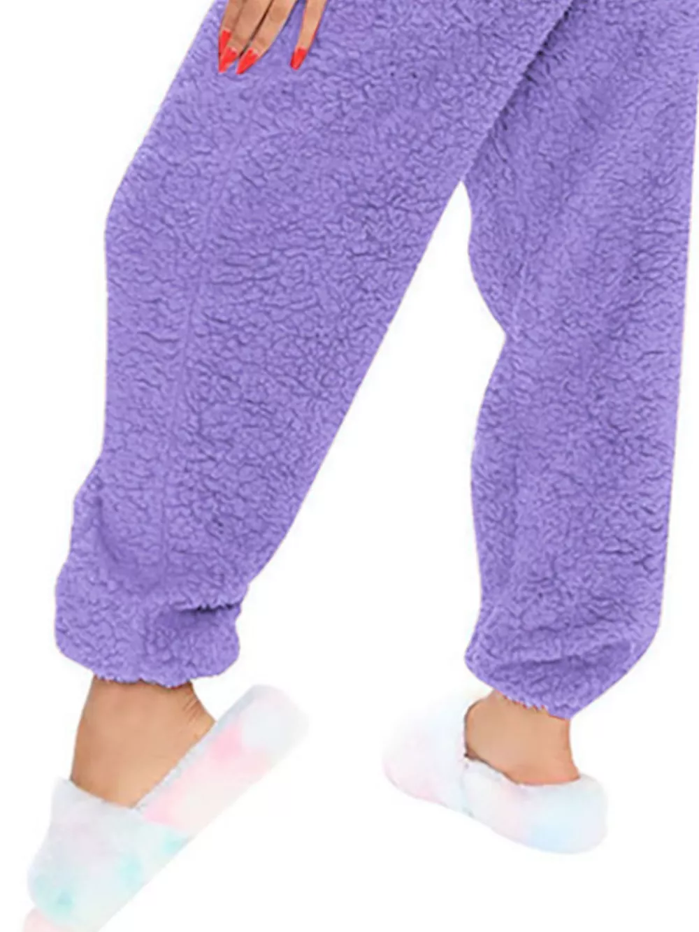 Fleece Hooded Open Back Jumpsuit, image 18