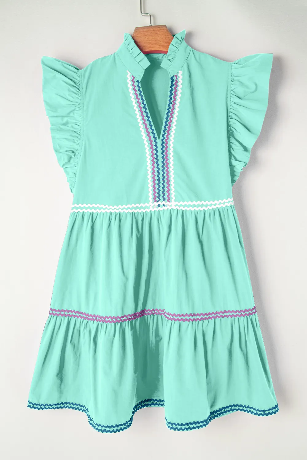 Ruffled Notched Cap Sleeve Mini Dress, image 10