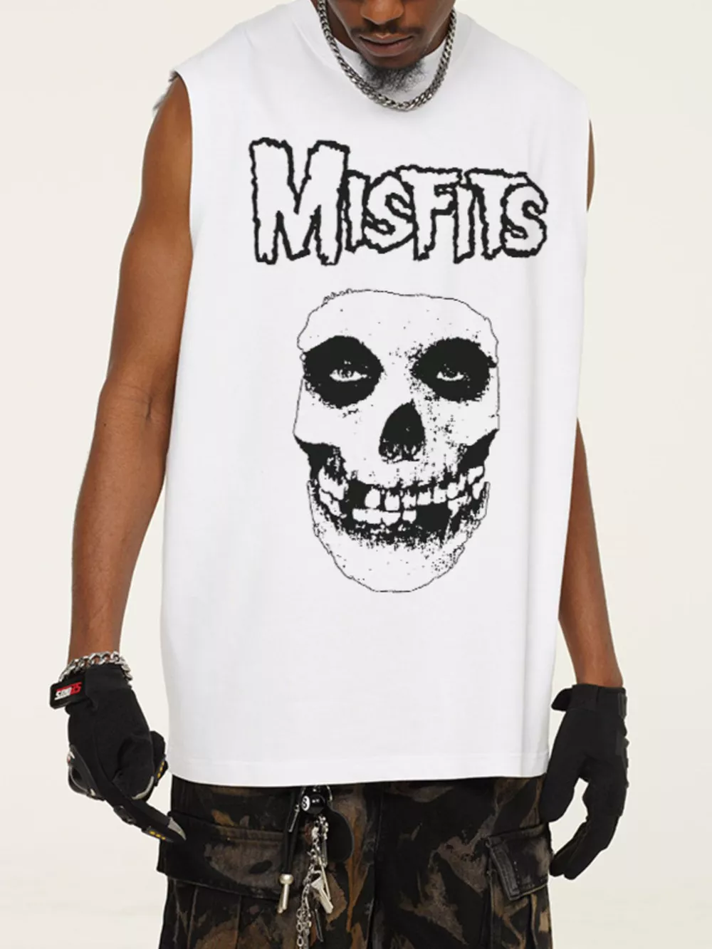 Men's Skull Graphic Sleeveless Tank Top, image 3