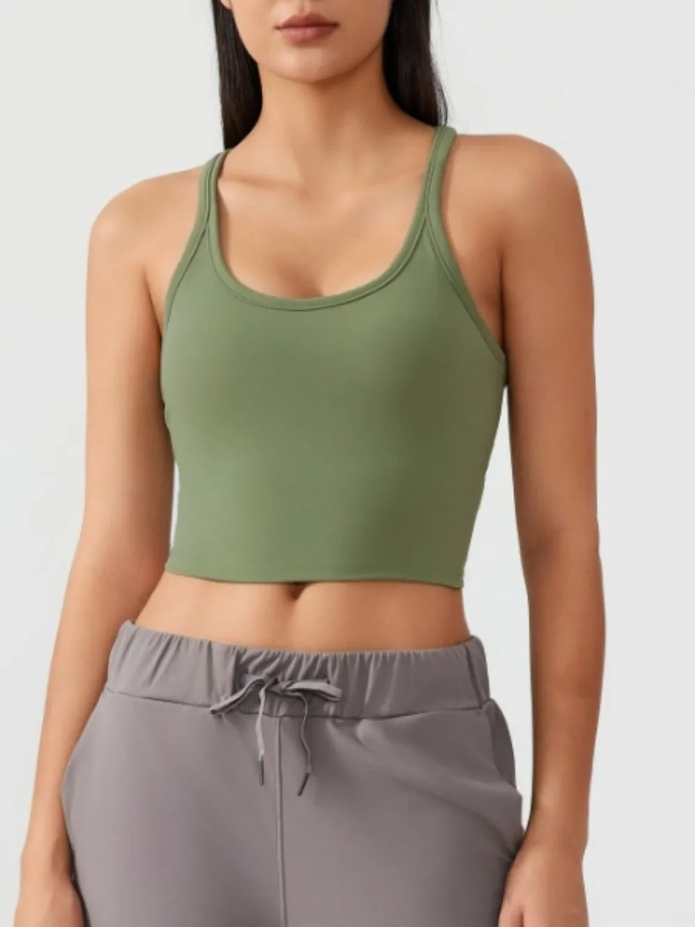 Scoop Neck Active Tank with Detachable Chest Pads, image 12
