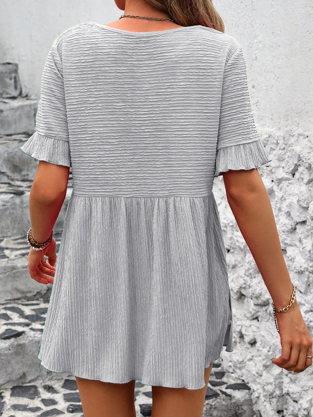 Round Neck Short Sleeve Blouse, image 5