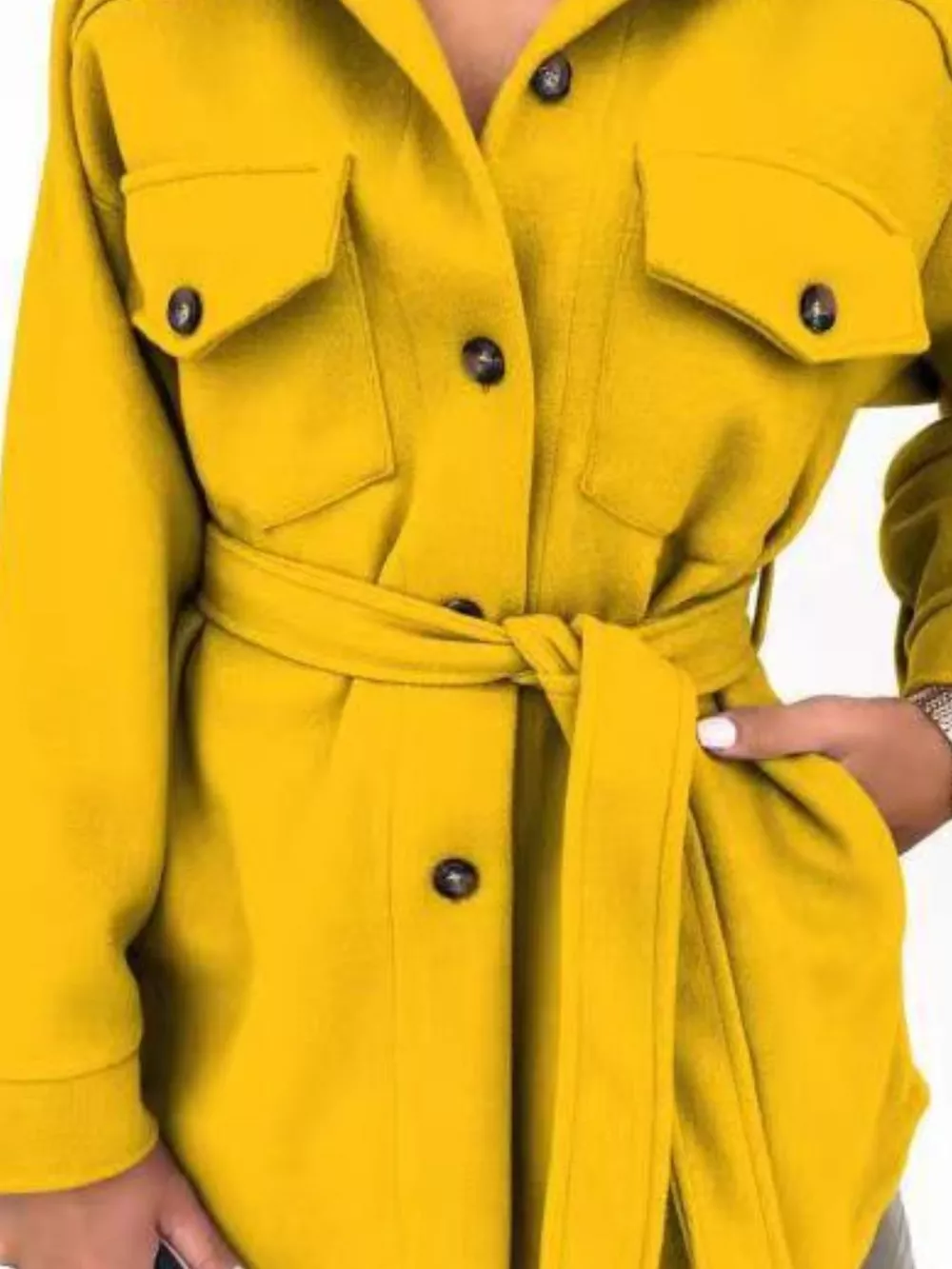 Button-Down Tie Waist Coat, image 11