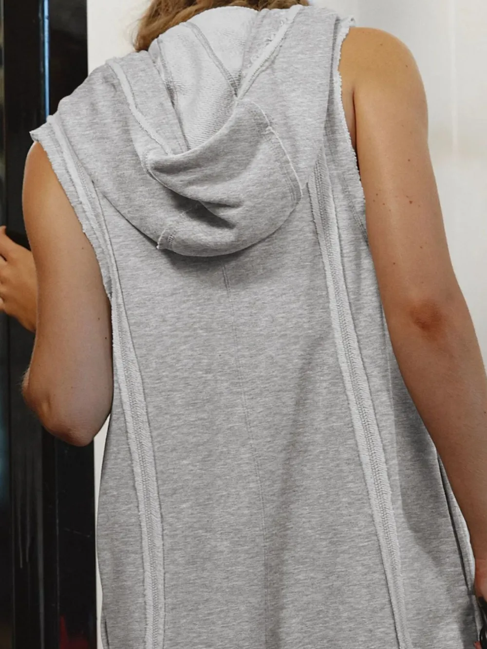 Half Zipped Hooded Sleeveless Romper, image 5