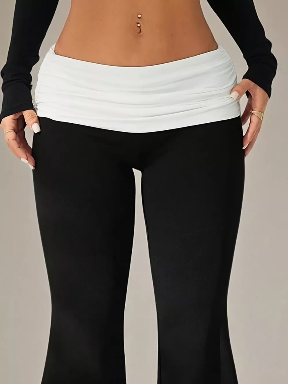 High-Waisted Polka Dot Flare Pants, image 12