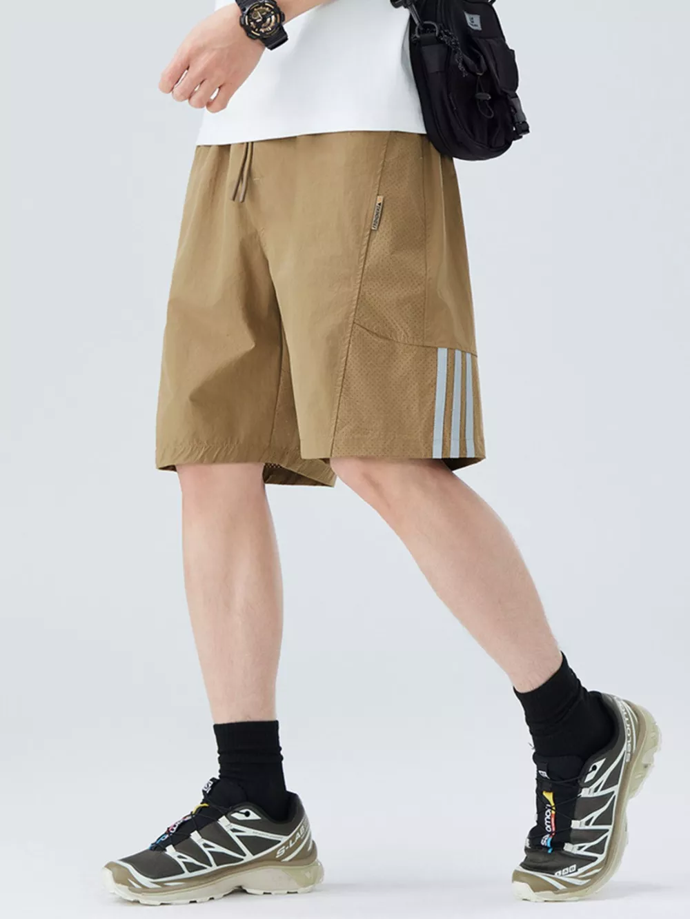 Men's Plus Size Casual Striped Shorts, image 6