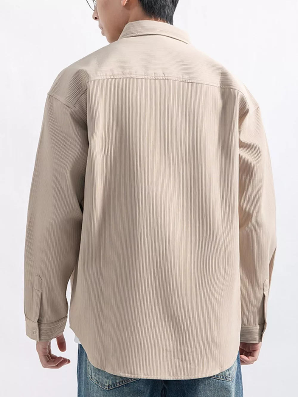 Men's Plus Size Casual Textured Button-Down Shirt, image 6