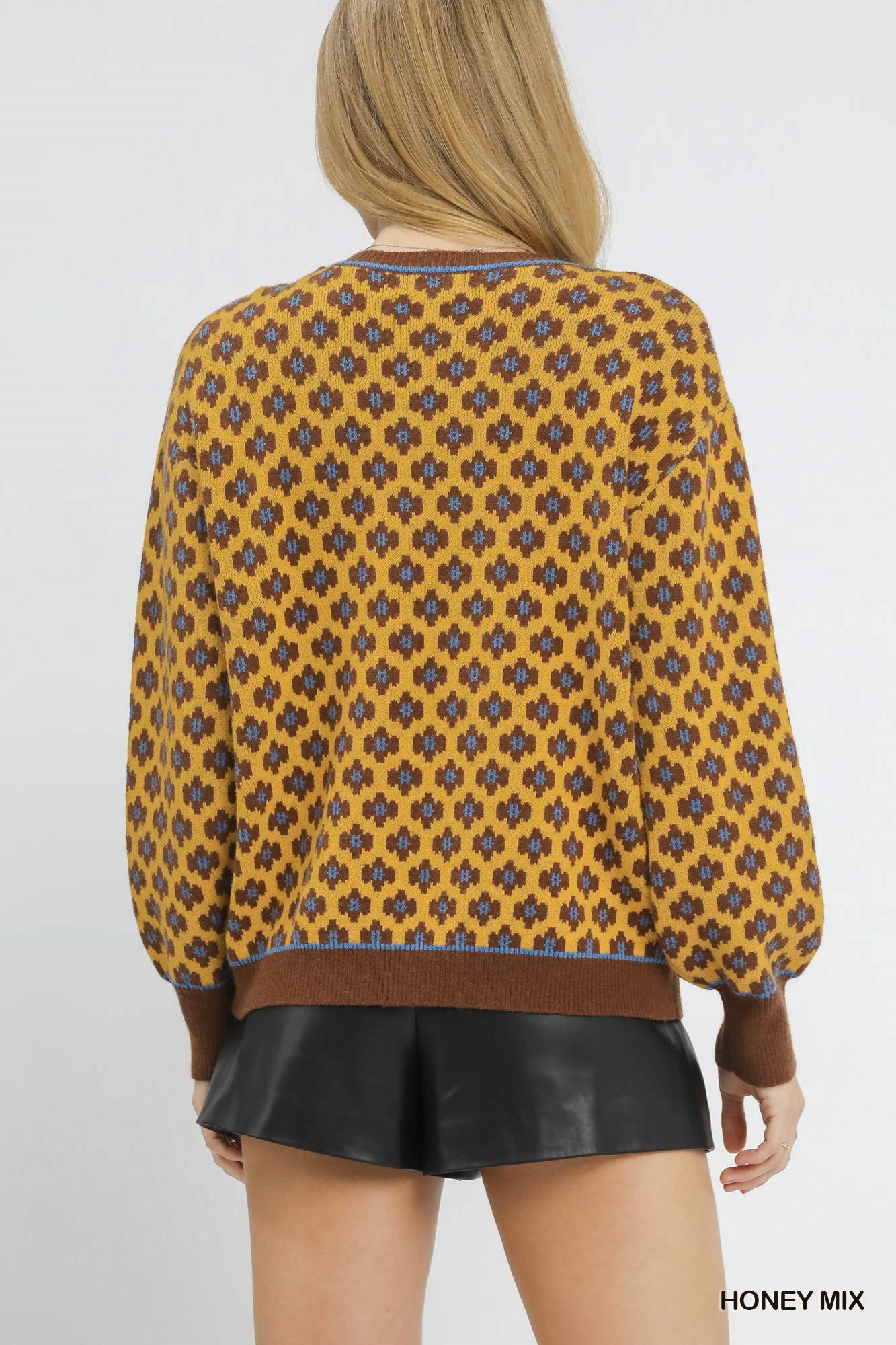 Abstract Print Crew Neck Sweater, image 3
