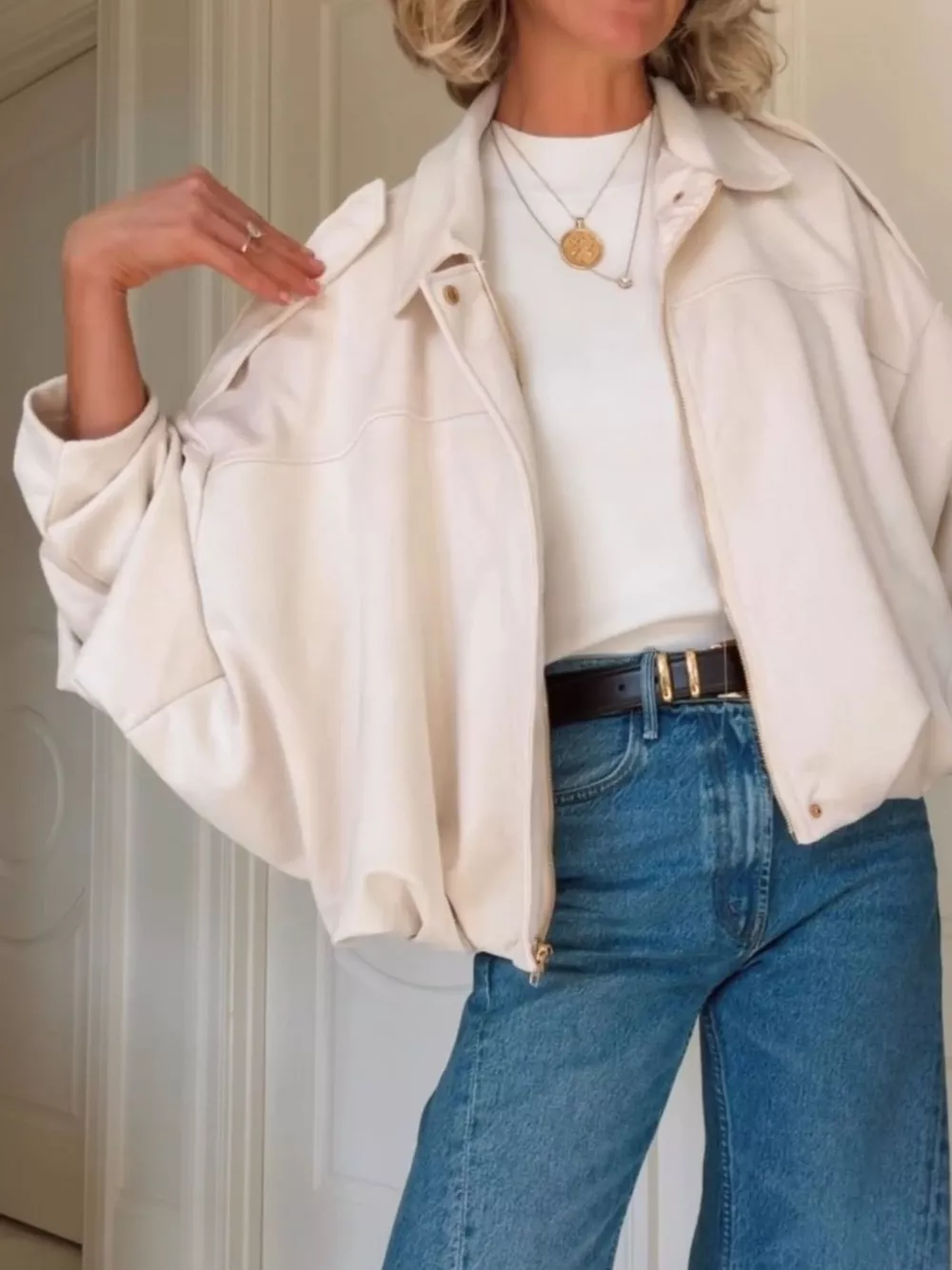 Zip Up Dropped Shoulder Suede Jacket, image 11