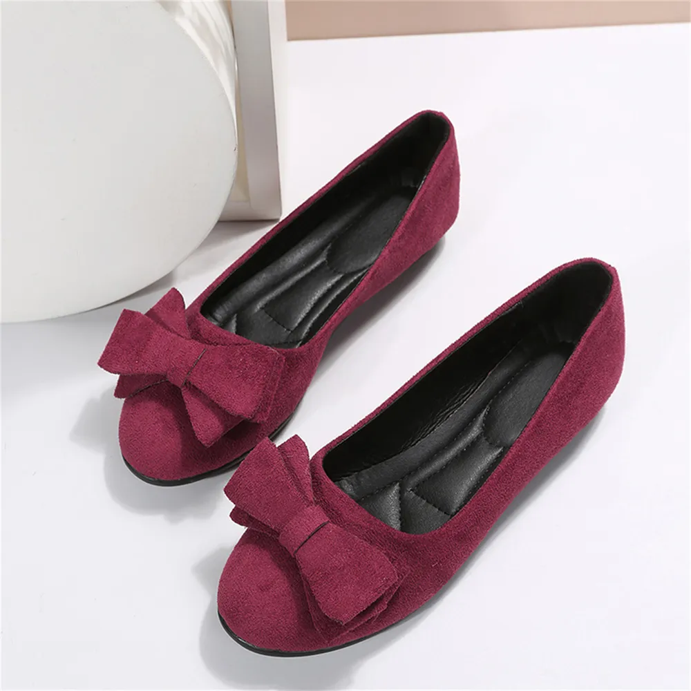 Bow Solid Color Round Toe Flat Slip-Ons, image 8