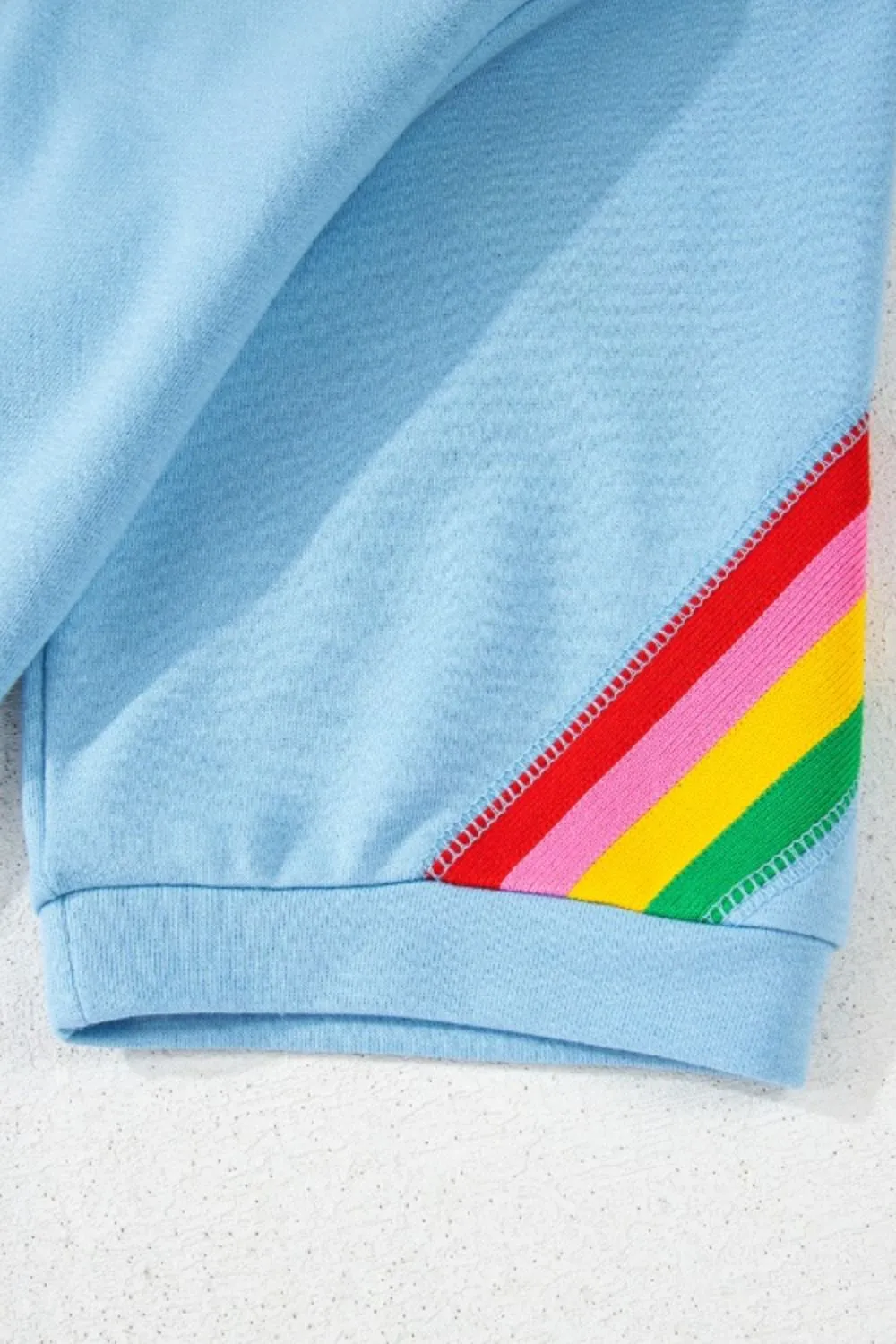Rainbow Collared Short Sleeve Top and Shorts Set, image 7