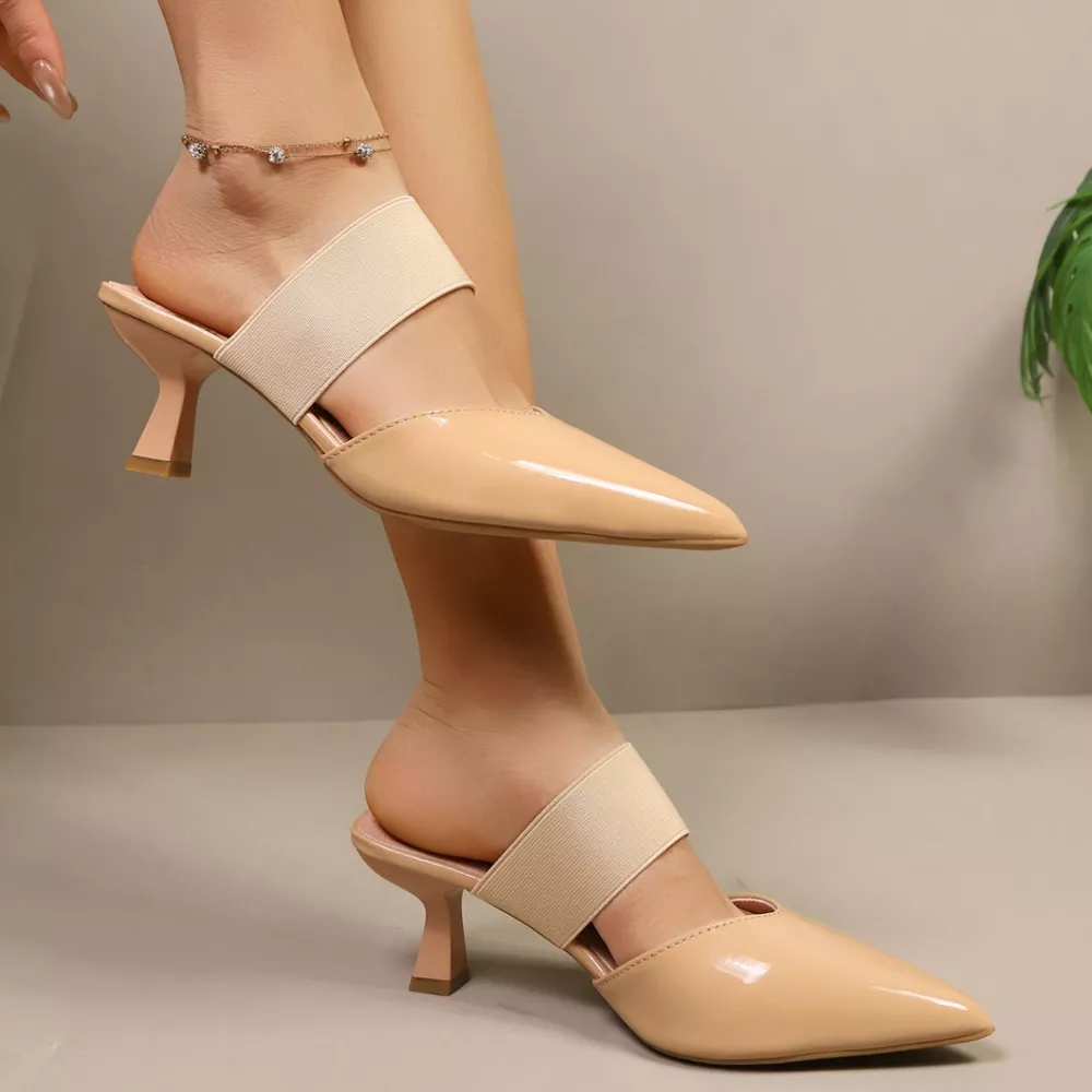 Point Toe Flare Heel Sandals, image 9