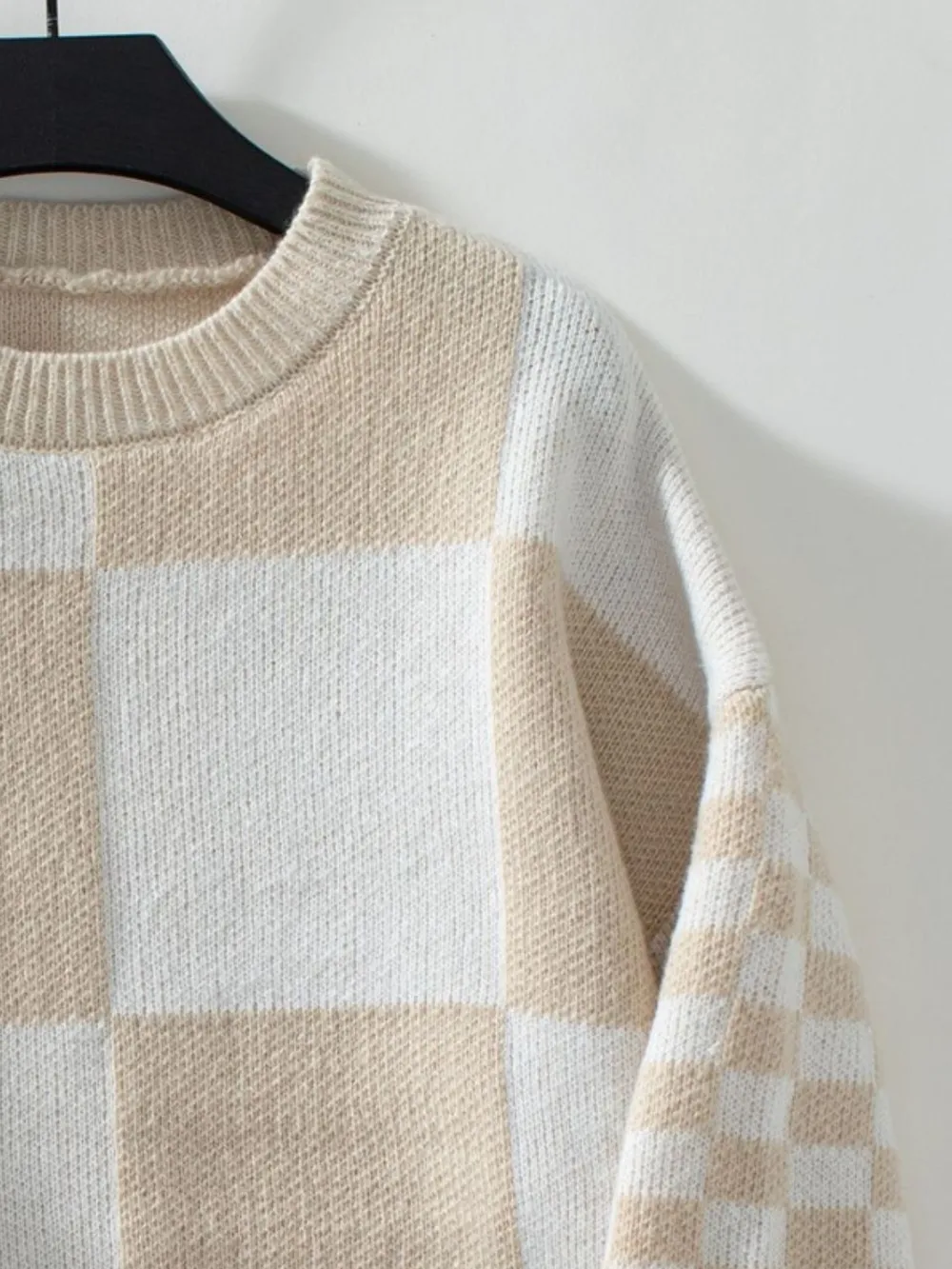 Color Block Round Neck Long Sleeve Sweater, image 3