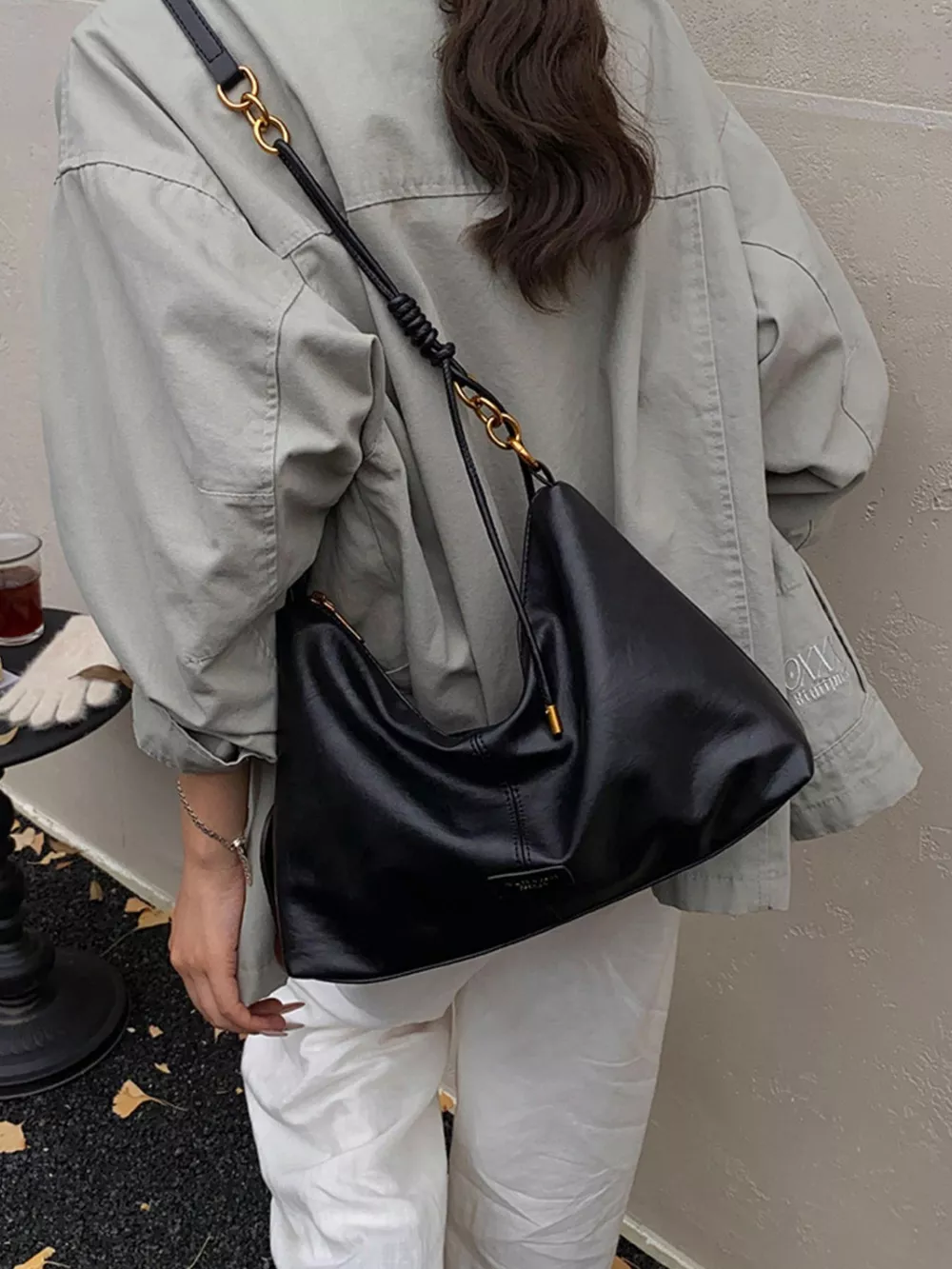 Leather Adjustable Strap Shoulder Bag, image 4