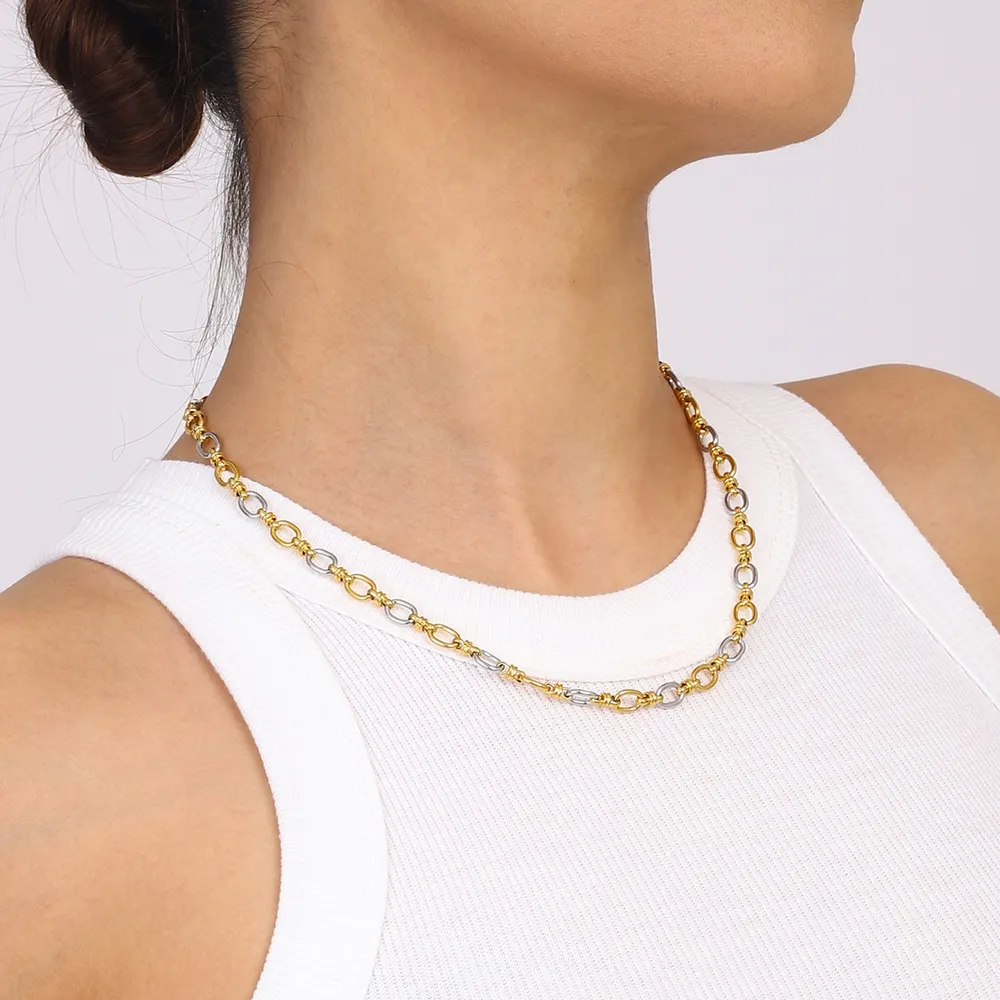 Two-Tone Chain Link Jewelry Set, image 3