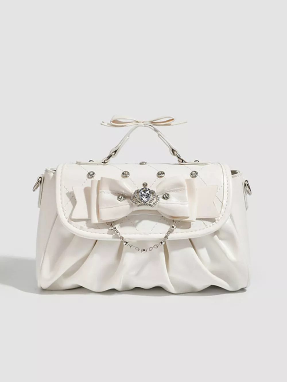 Ruched Bow Crossbody Bag, image 7