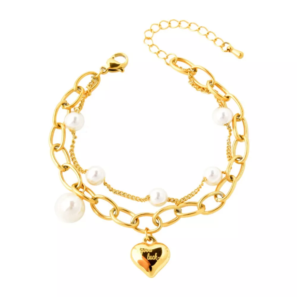 18K Gold-Plated Heart Charm Bracelet, image 5