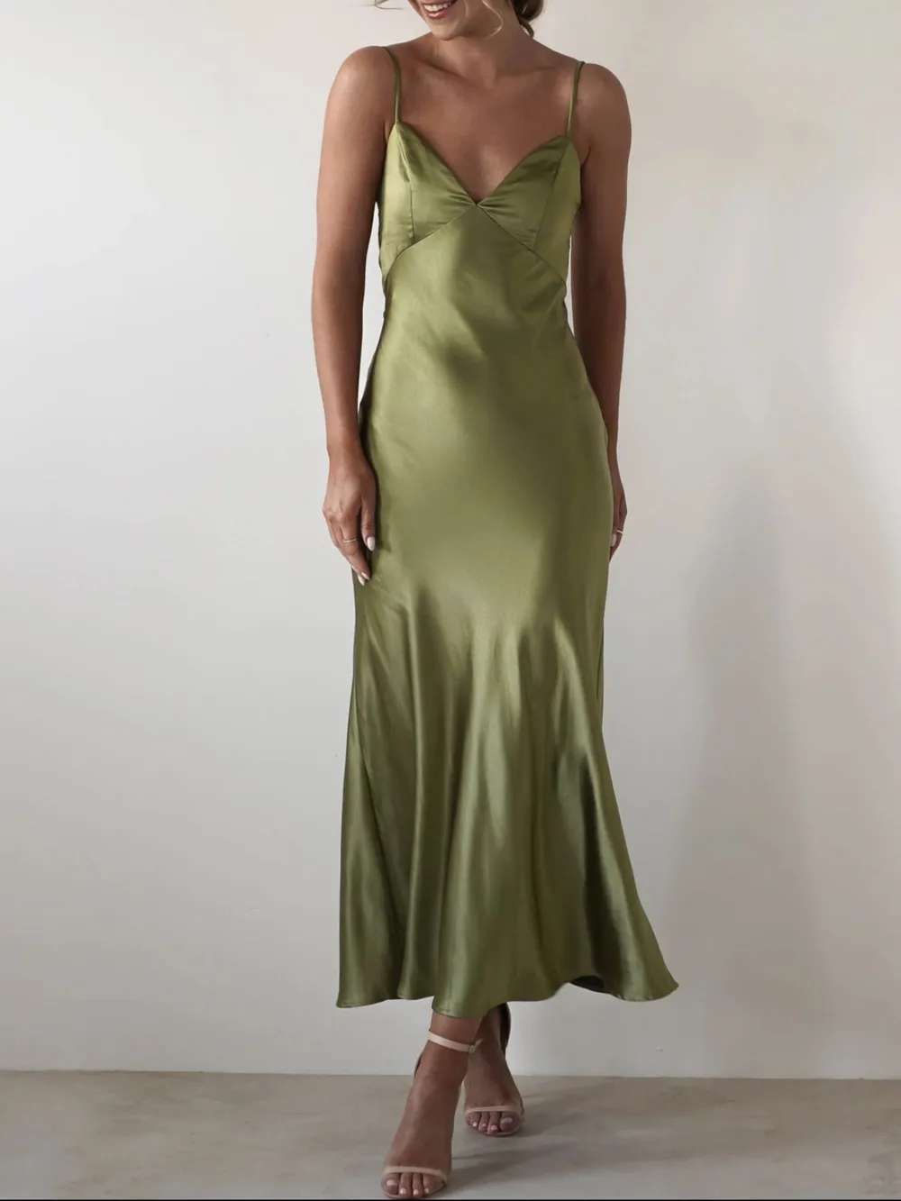 Satin Backless Cami Dress, image 5