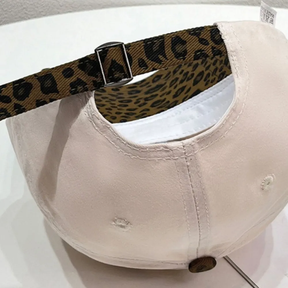 Leopard Print Baseball Cap with Embroidered Letter, image 5