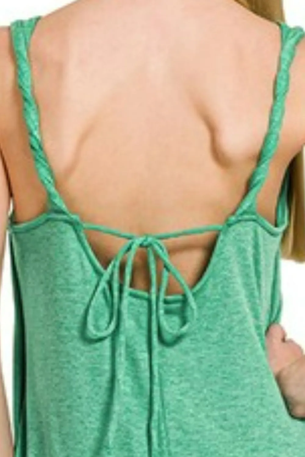 French Terry Twisted Strap Midi Dress, image 3