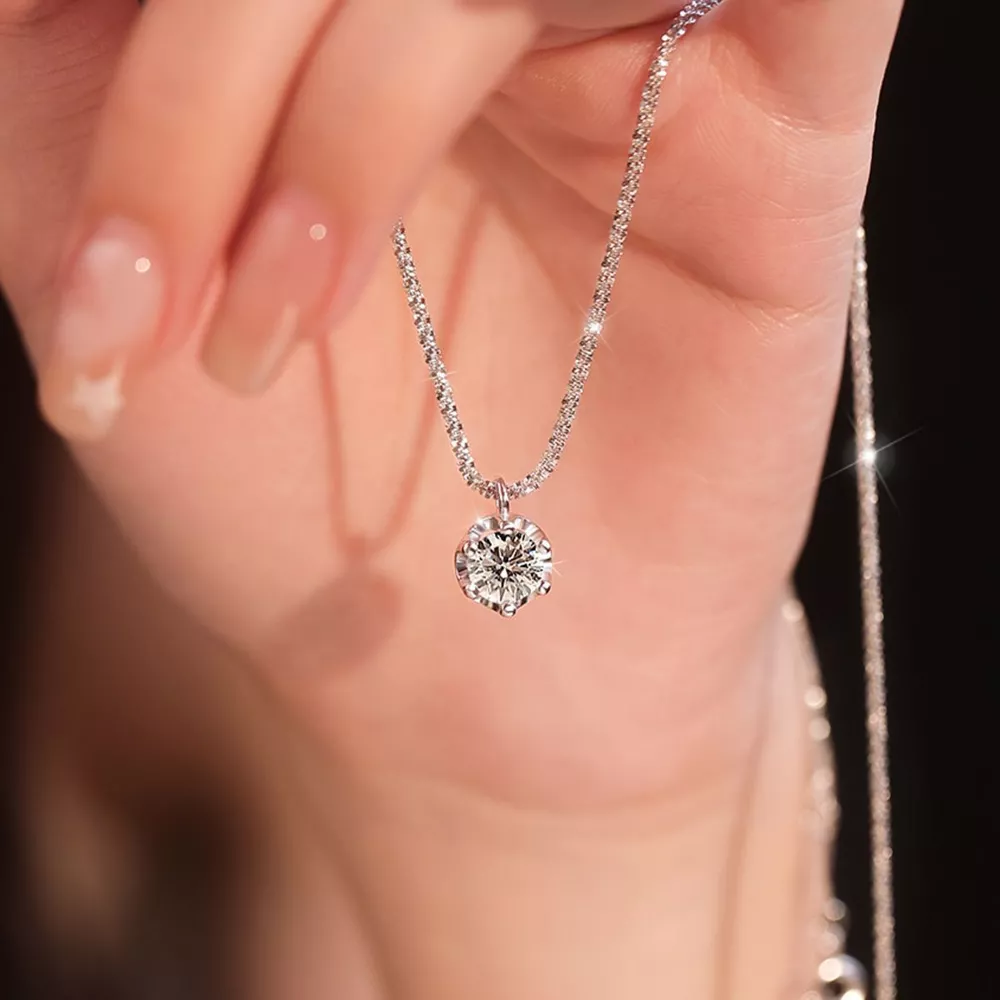 1 Carat Moissanite 925 Sterling Silver Necklace, image 3