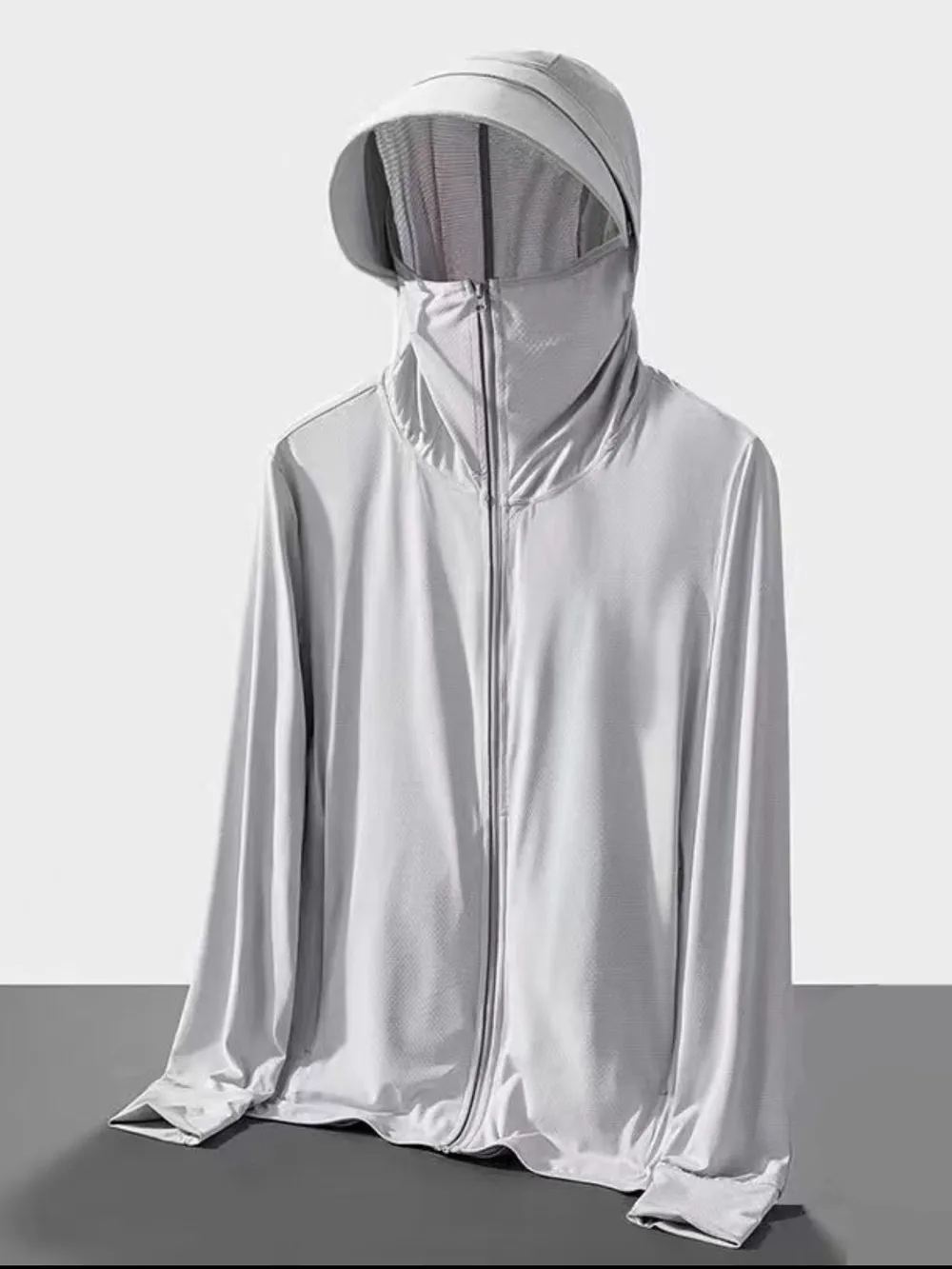 Men's Plus Size Hooded Performance Jacket with Face Shield, image 6