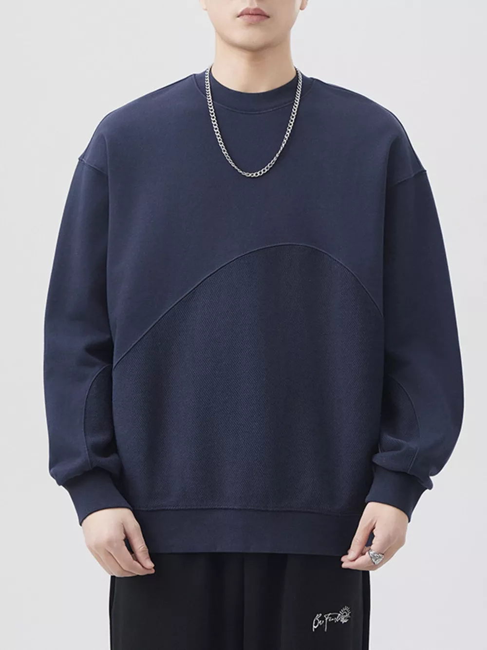 Men's Plus Size Round Neck Long Sleeve Sweatshirt, image 2