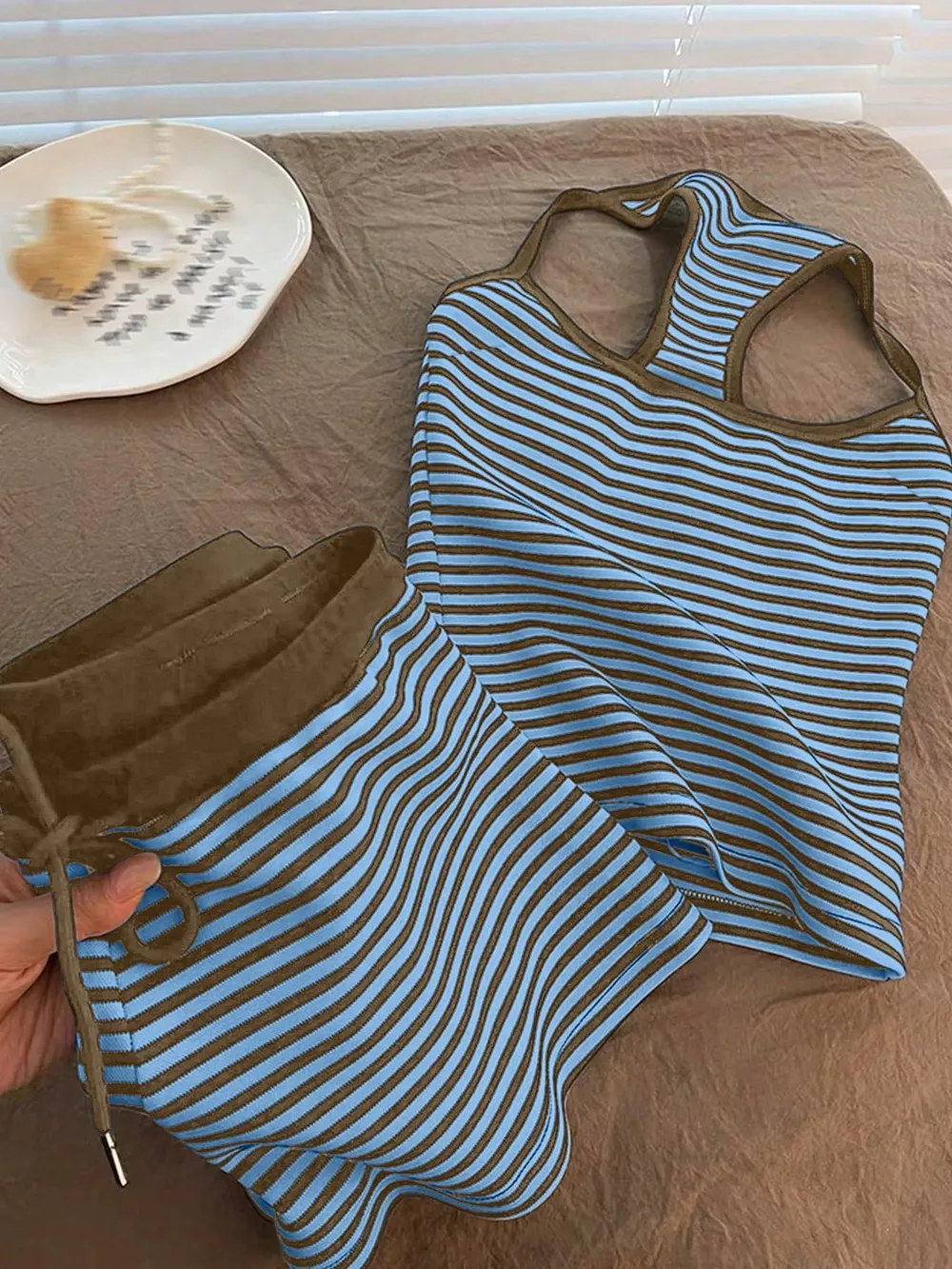 Striped Tank Top and Shorts Set, image 10