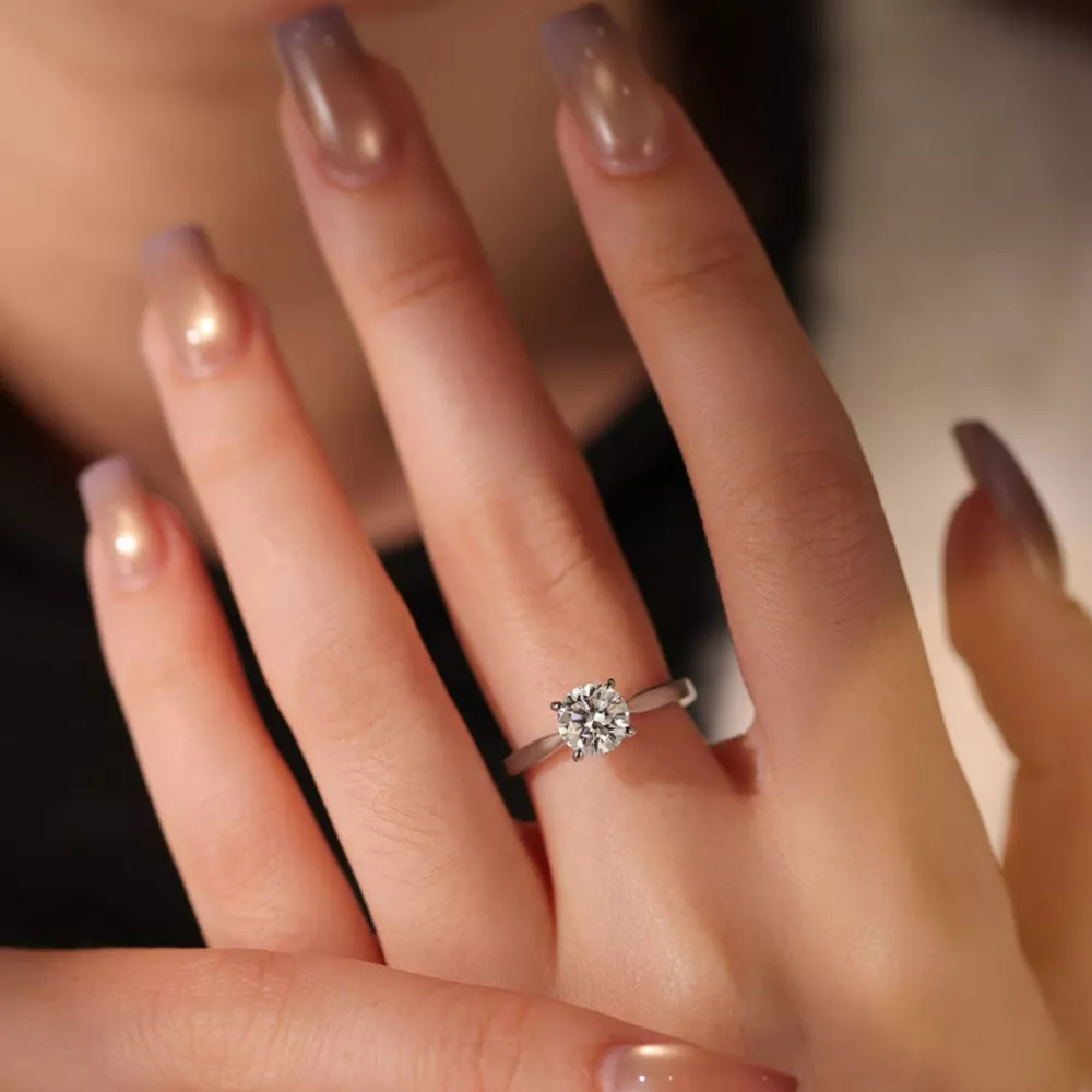 1 Carat 925 Sterling Silver Moissanite Ring, image 3