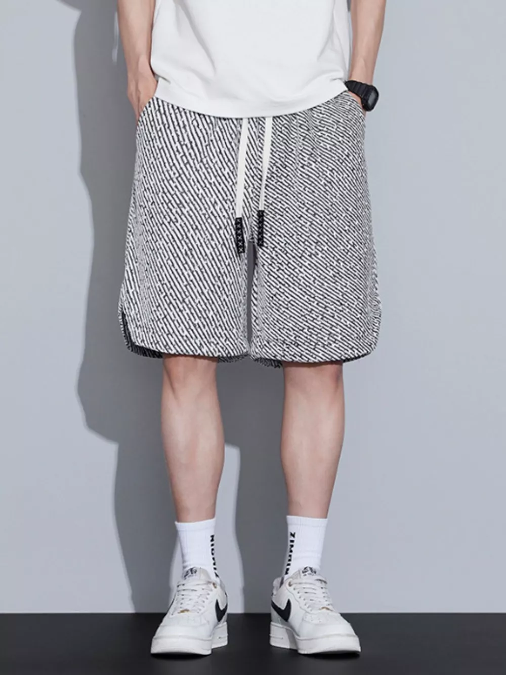 Men's Plus Size Drawstring Loose Fit Shorts, image 8
