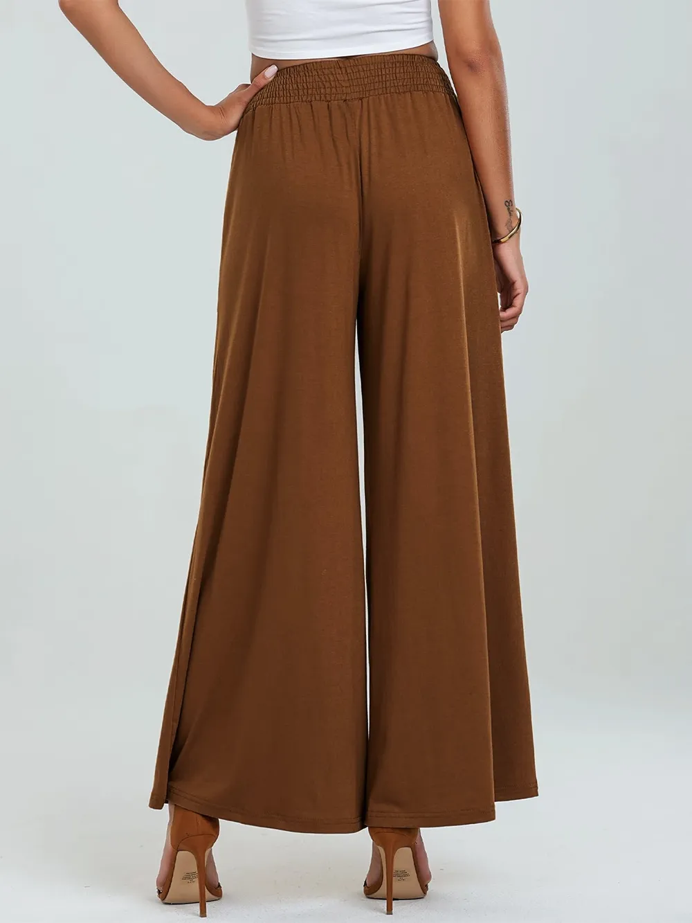 Pocketed Elastic Waist Wide Leg Pants, image 18
