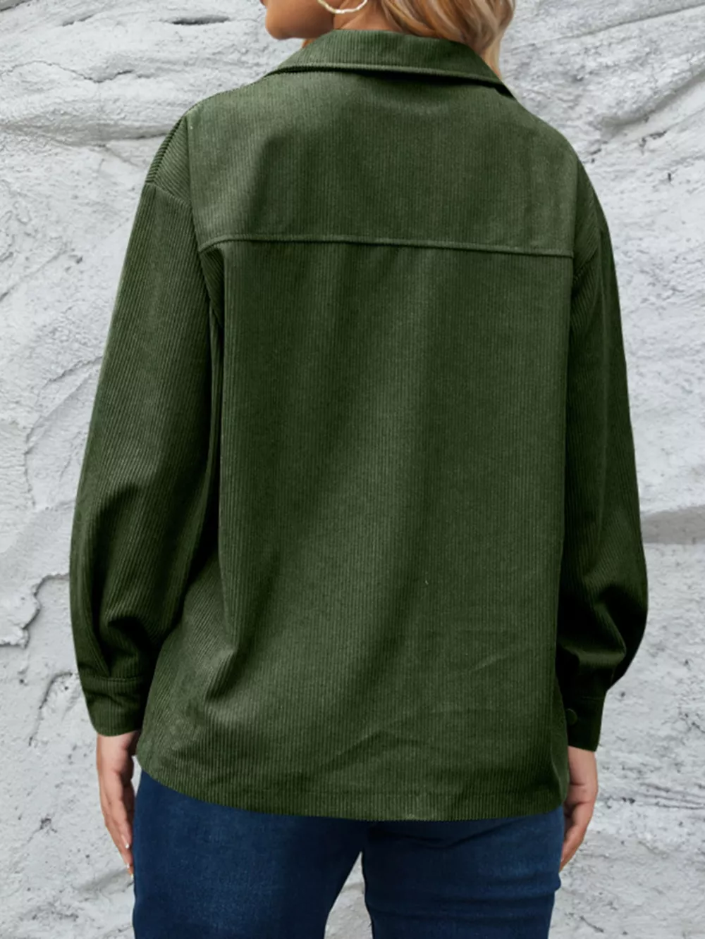 Corduroy Button-Down Shacket, image 4