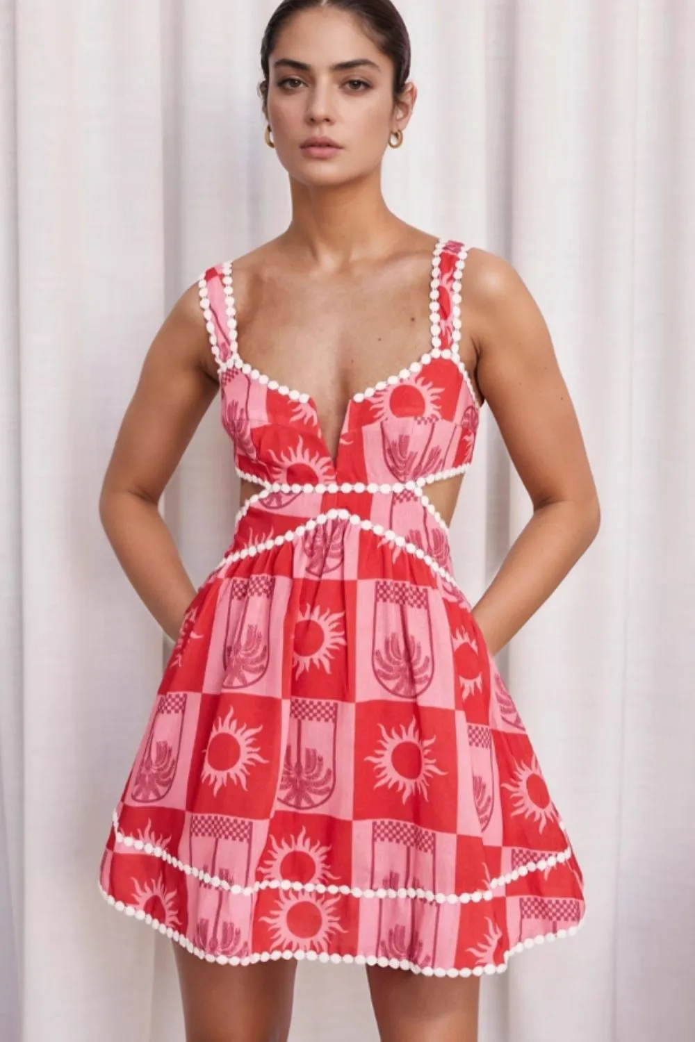 Cutout Printed Mini Dress, image 4