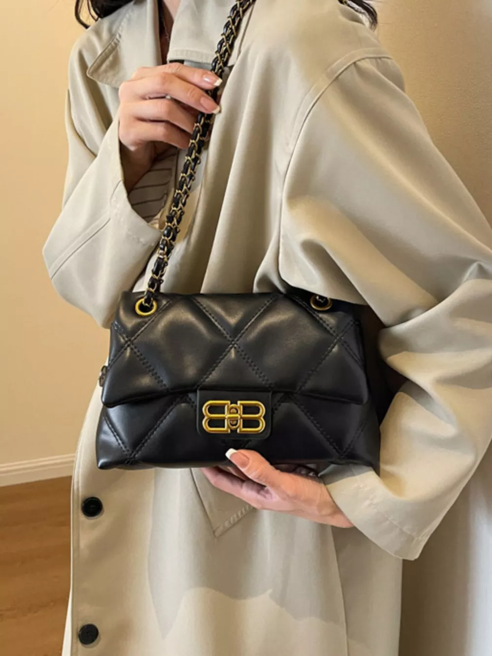 Quilted Flap Chain Crossbody Bag, image 5
