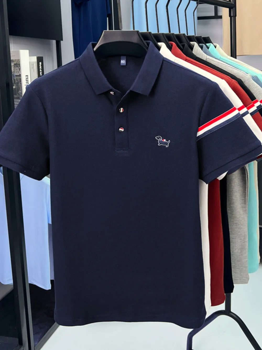 Men's Plus Size Button Detail Short Sleeve Polo, image 8