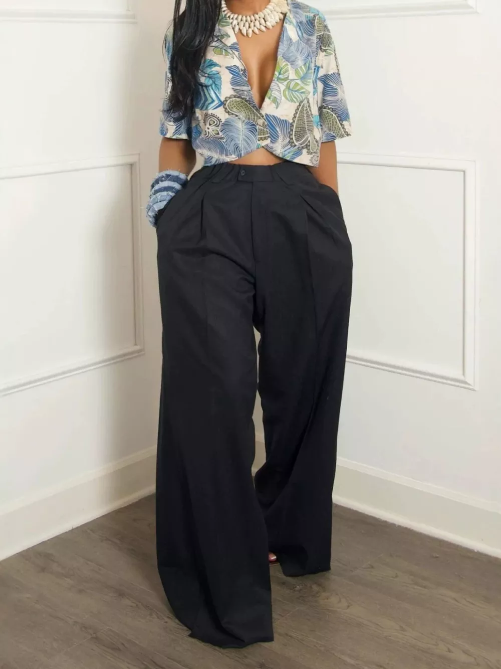 Wide Leg Pleated Pants, image 3