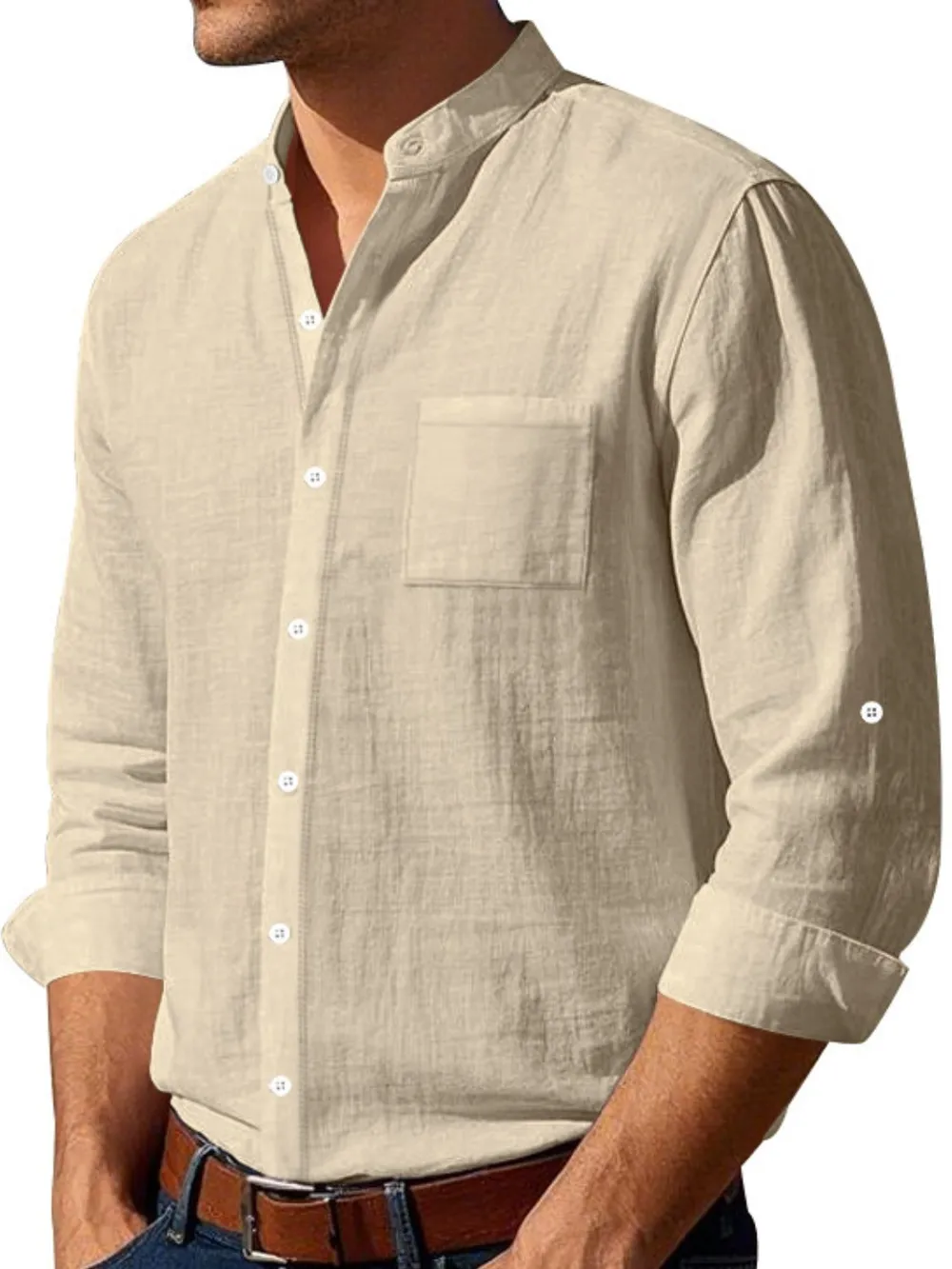 Men's Full Size Button Down Long Sleeve Shirt Plus Size, image 9