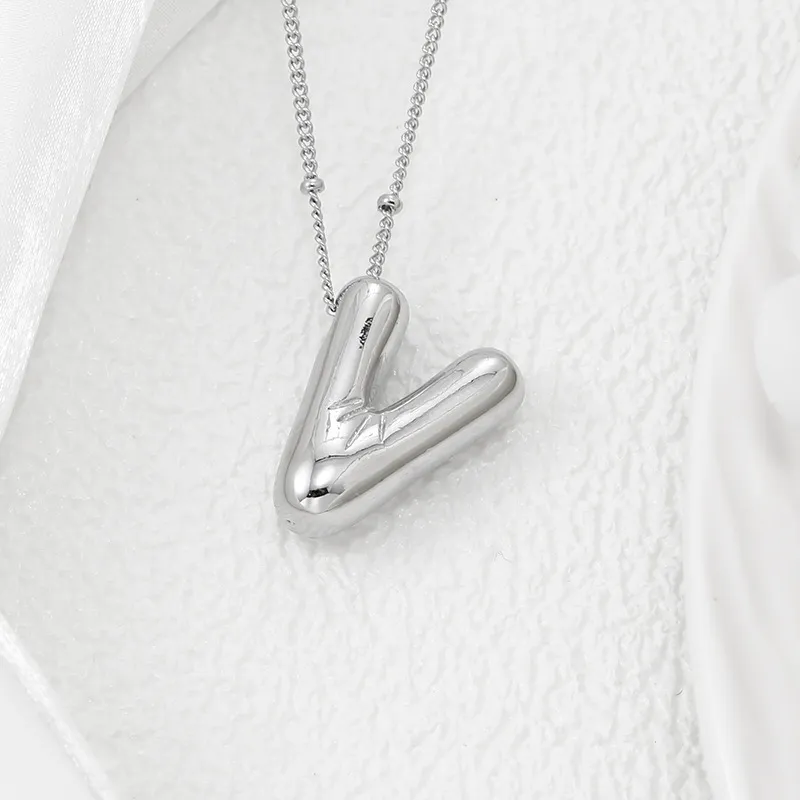 Copper Bubble Letter Pendant Necklace, image 11