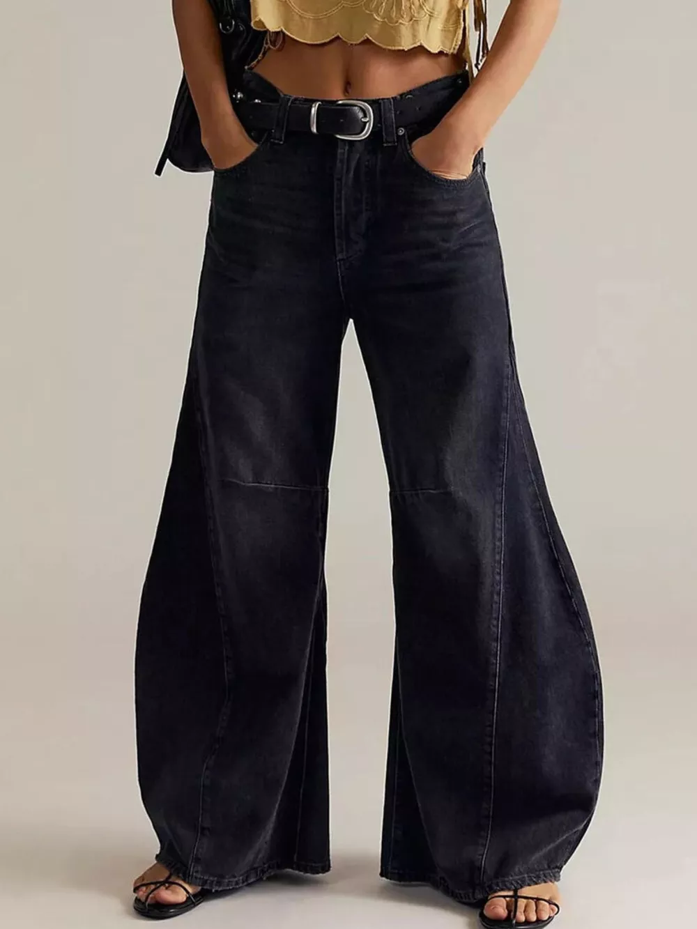 Washed Wide Leg Jeans