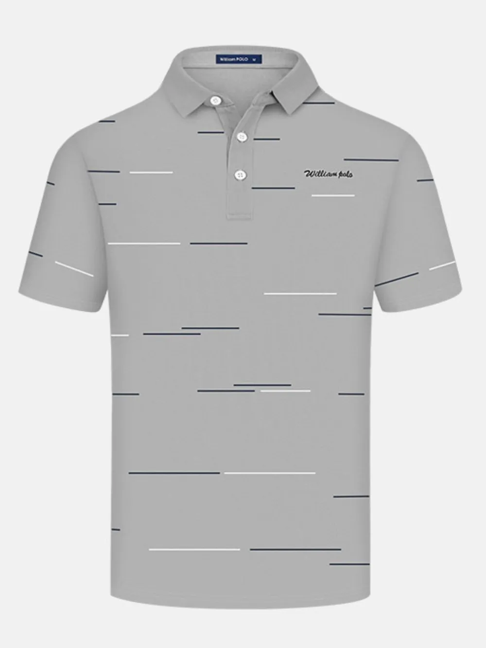 Men's Short Sleeve Collared Neck Striped Polo