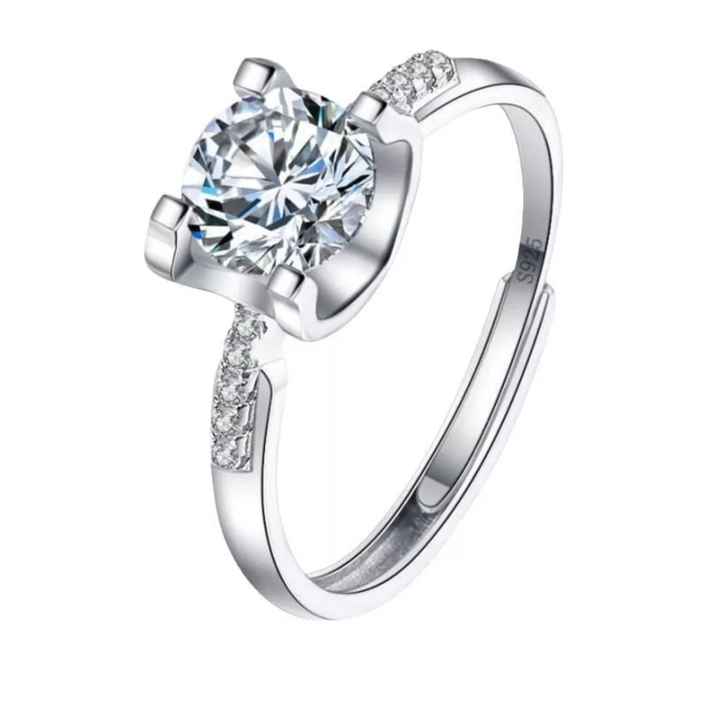1 Carat Moissanite 925 Sterling Silver Ring, image 4