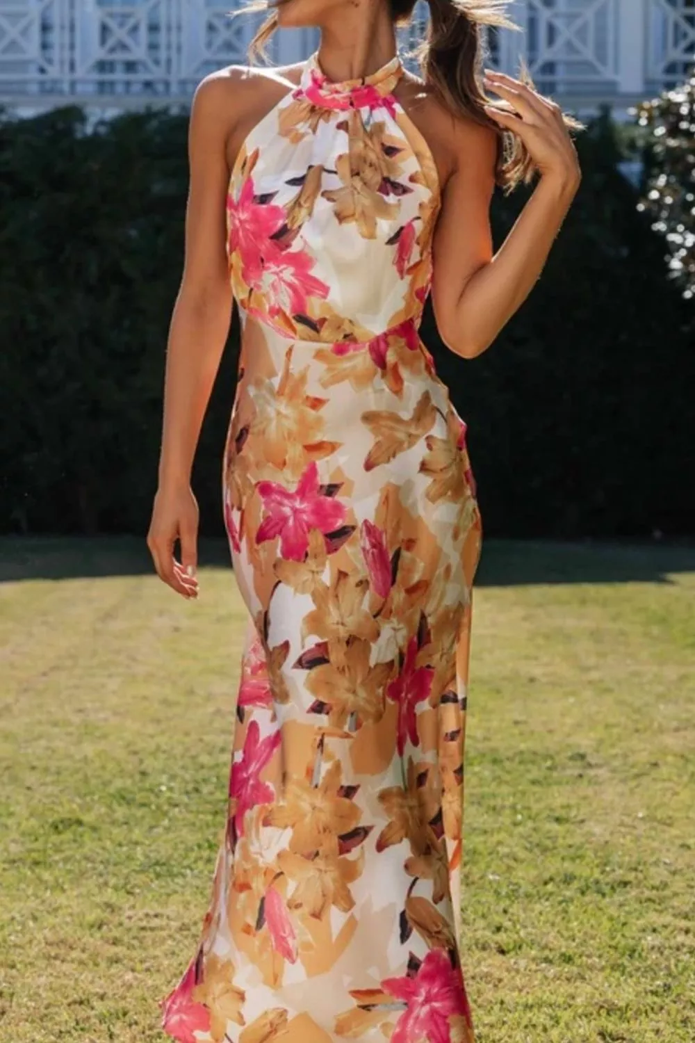 Floral Print Halter Neck Maxi Dress, image 12