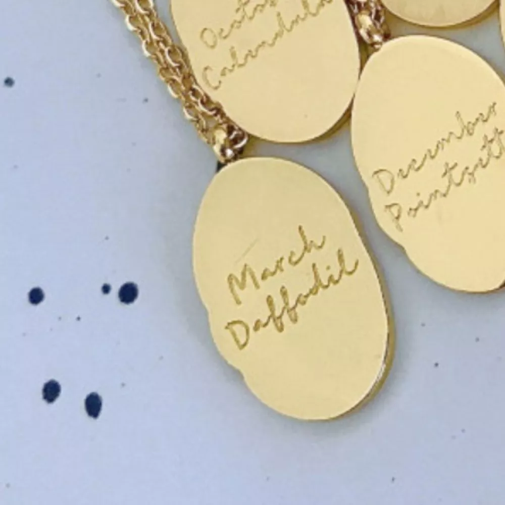 18K Gold-Plated Engraved Pendant Necklace, image 5