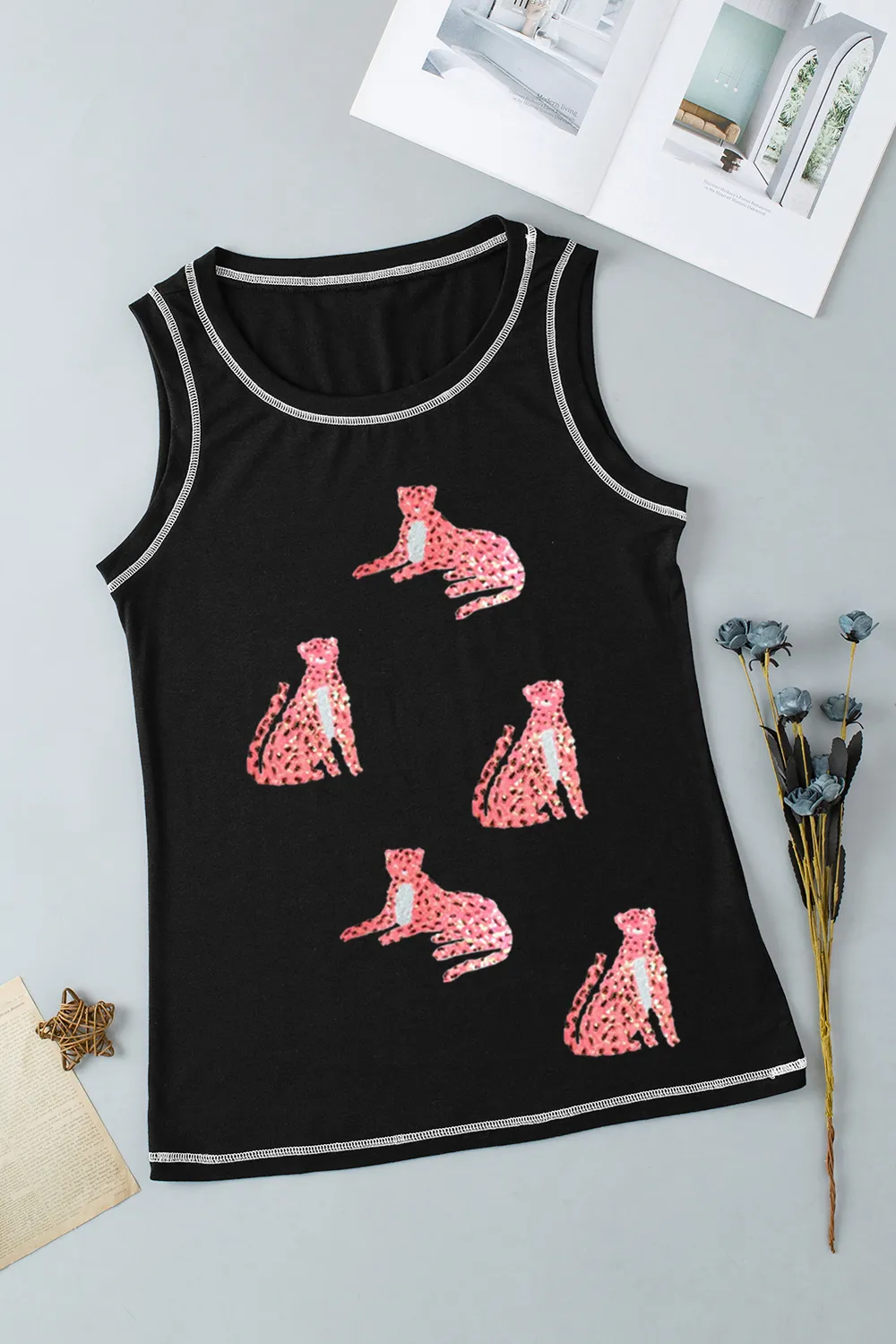 Leopard Round Neck Tank, image 3