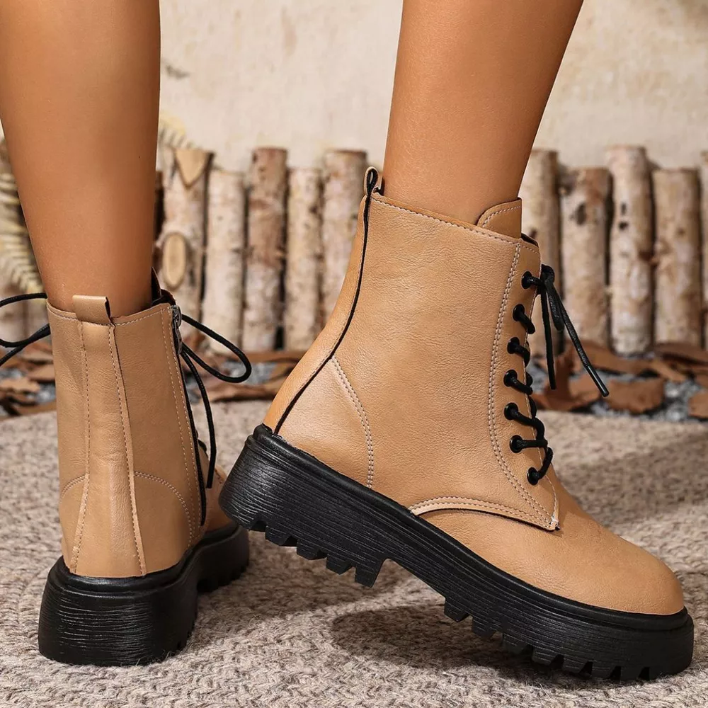Round Toe Block Heels Boots, image 9