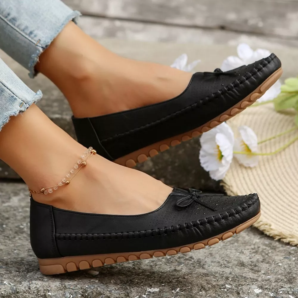 Bow Round Toe Slip-Ons, image 3