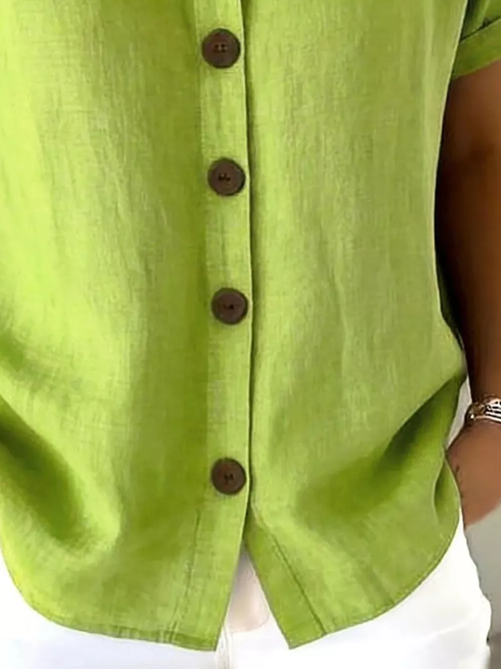 Full Size Button-Down Short Sleeve Shirt Plus Size, image 17