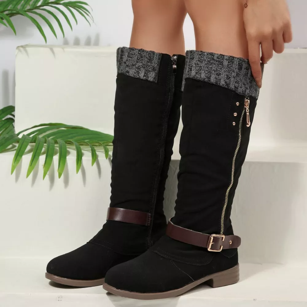 Round Toe Block Heels Boots, image 13