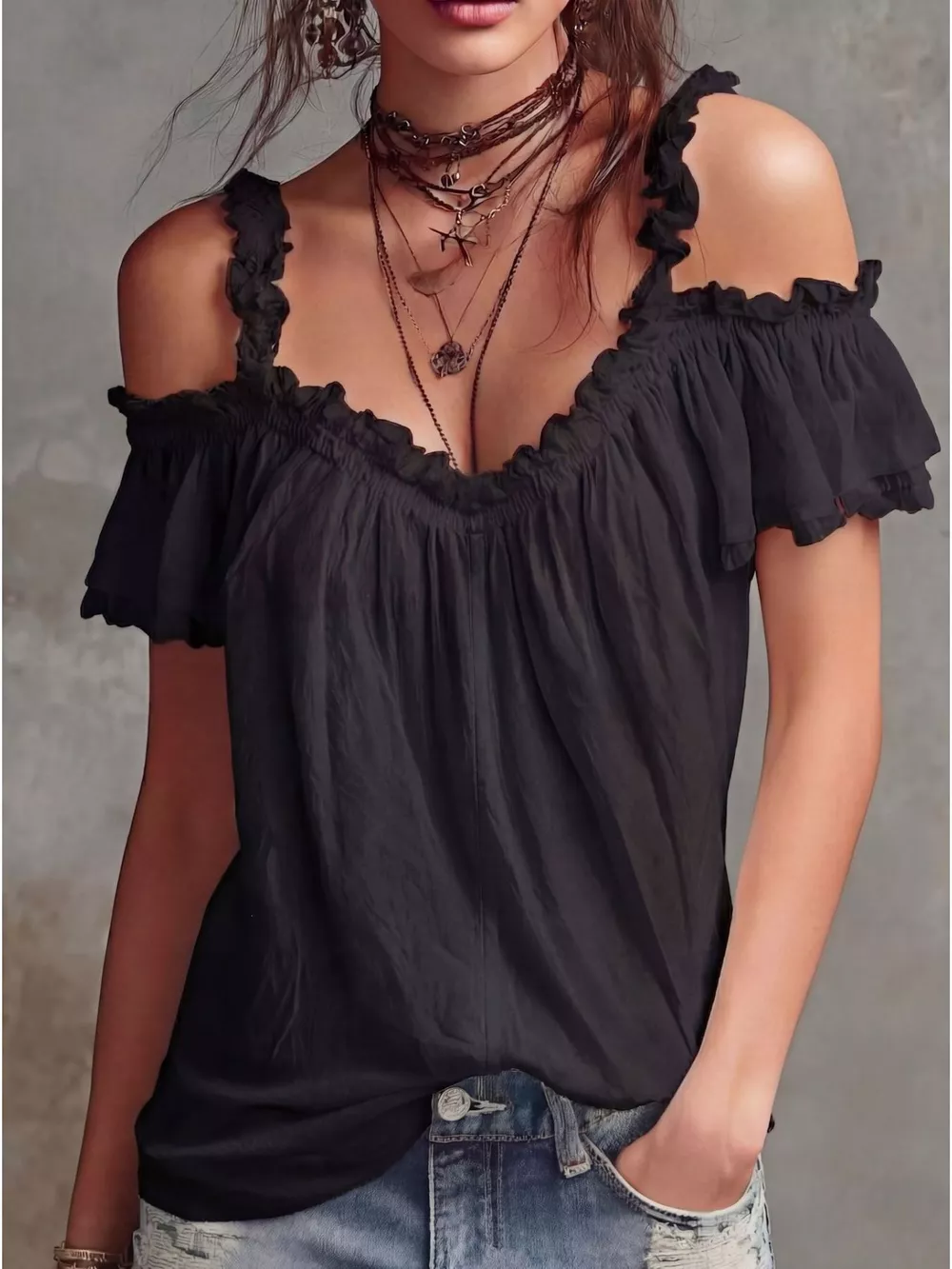 Frill Cold Shoulder Blouse, image 8